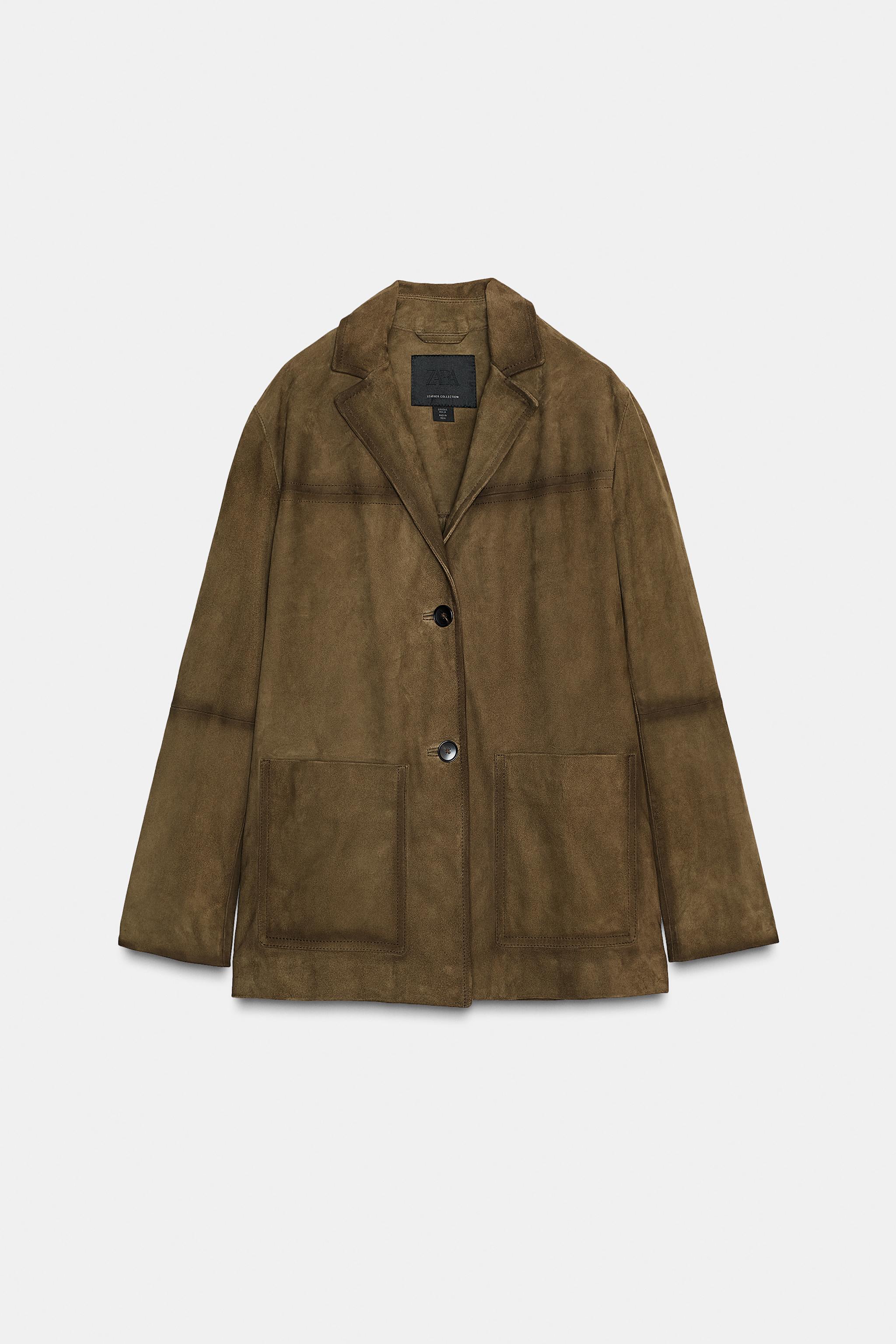 100% SUEDE OVERSIZED JACKET ZW COLLECTION LIMITED EDITION